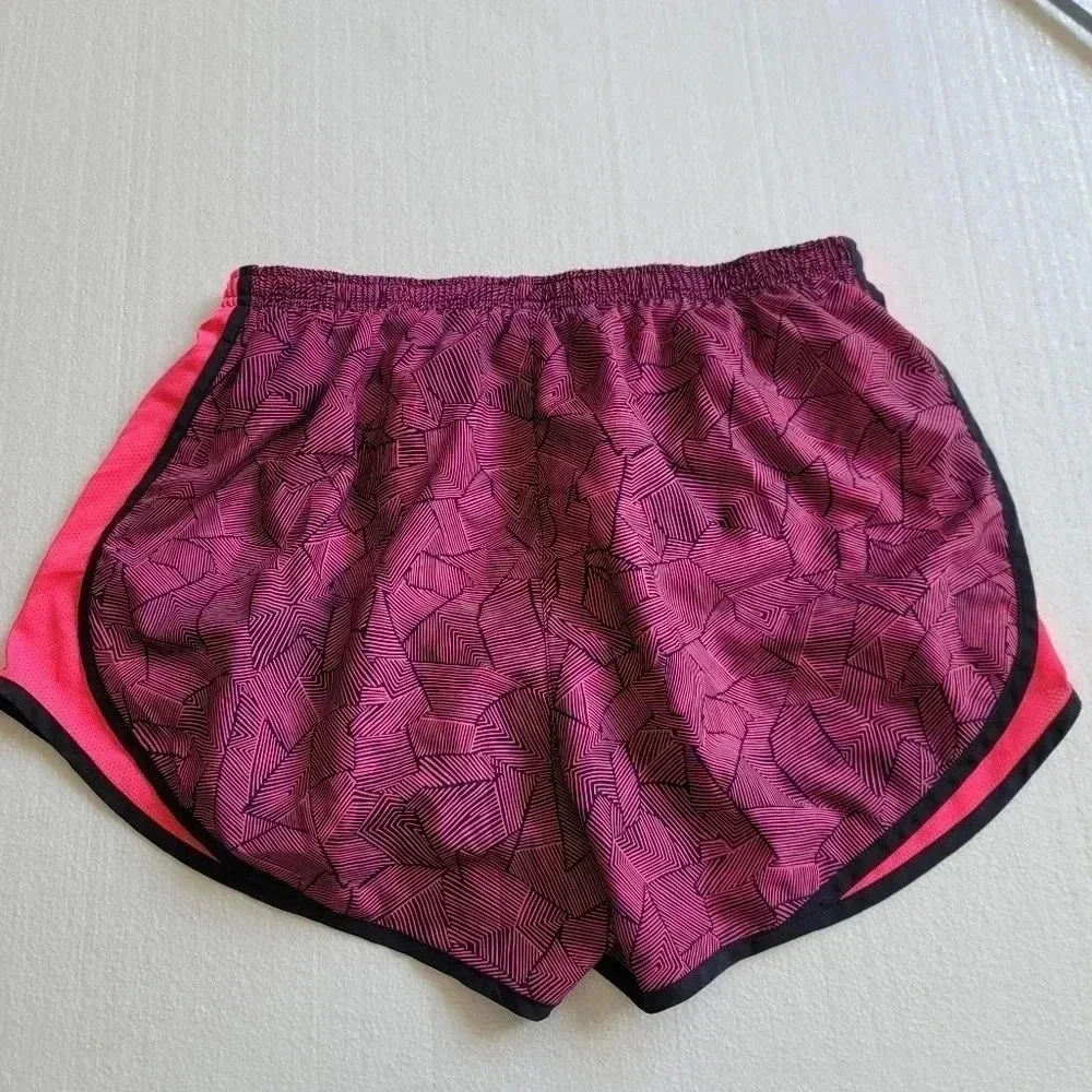 Nike Dri-Fit Loose Fit Athletic Running Shorts Womens L Liner Neon Pink Black